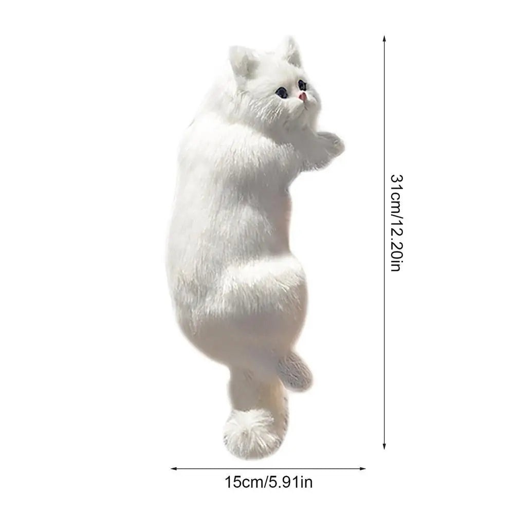 Simulation cat plush Doll Realistic Cute Cat Furry Hanging Ornaments Car Decoration Stuffed Animals Sculptures creative gift