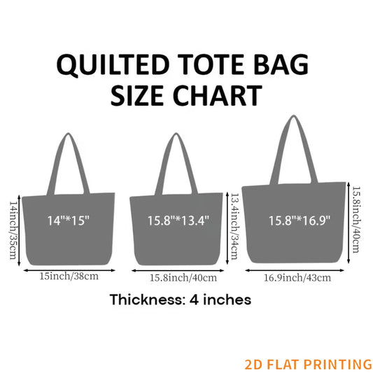 Alice Wonderland Rabbit Print Quilted Tote Bag Large Capacity Shoulder Handbag
