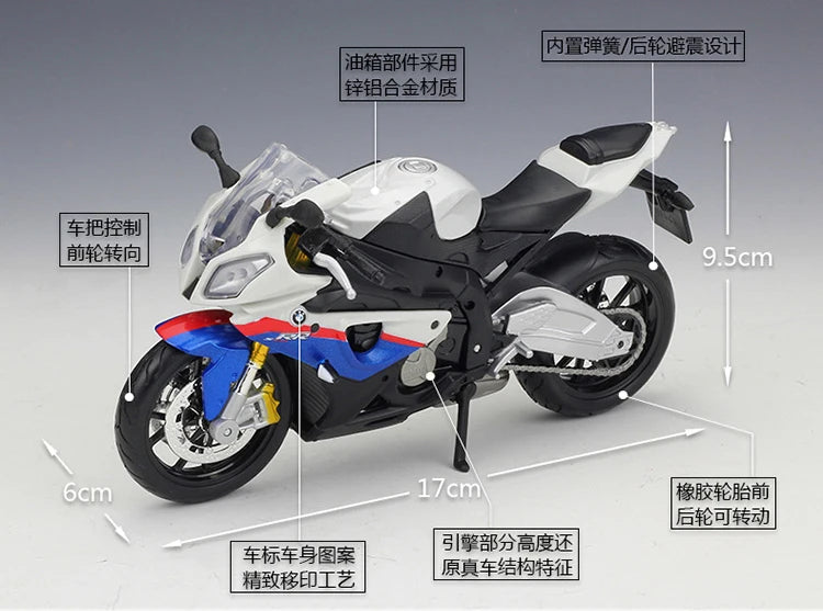 1 12 Scale BMW S1000RR Diecast Motorcycle Model