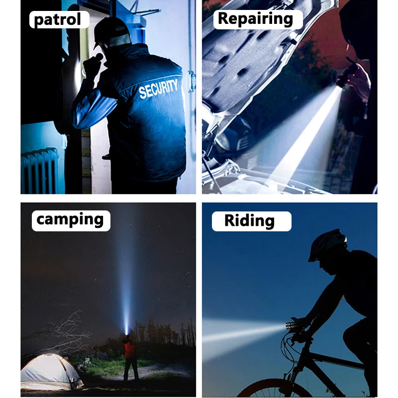 P70 LED Flashlight High Power USB Rechargeable Torch 26650 Battery Waterproof Outdoor Camping Light