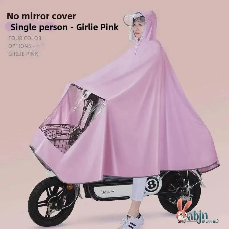 Full Body Waterproof PVC Rain Poncho for Motorcycle and Bicycle Riding