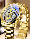Men Watch Skeleton Quartz Wristwatch Gold Skeleton Retro Man Watch Top Brand Luxury Clock Watches