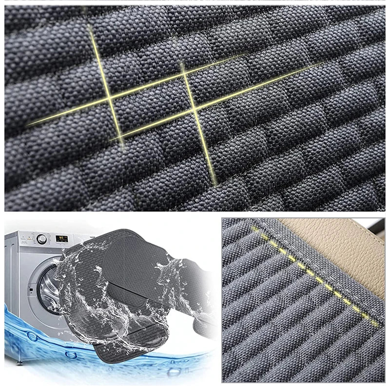 Karcle Car Seat Cover Full Set Front Rear Linen Car Cushion Breathable Universal Seat Pad Auto Protector Mat Interior Accessory