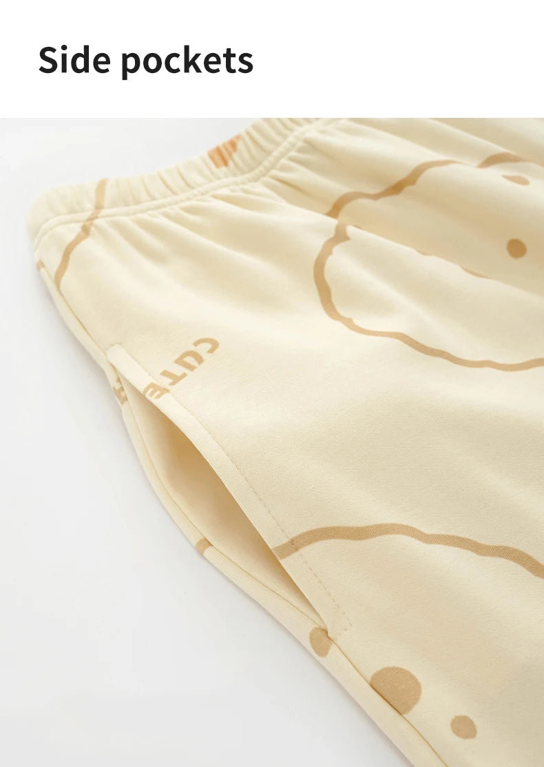 Women’s Winter 100% Cotton Pajama Set – Loose Fit, Turn-Down Collar, Long Sleeves, Cute Pink