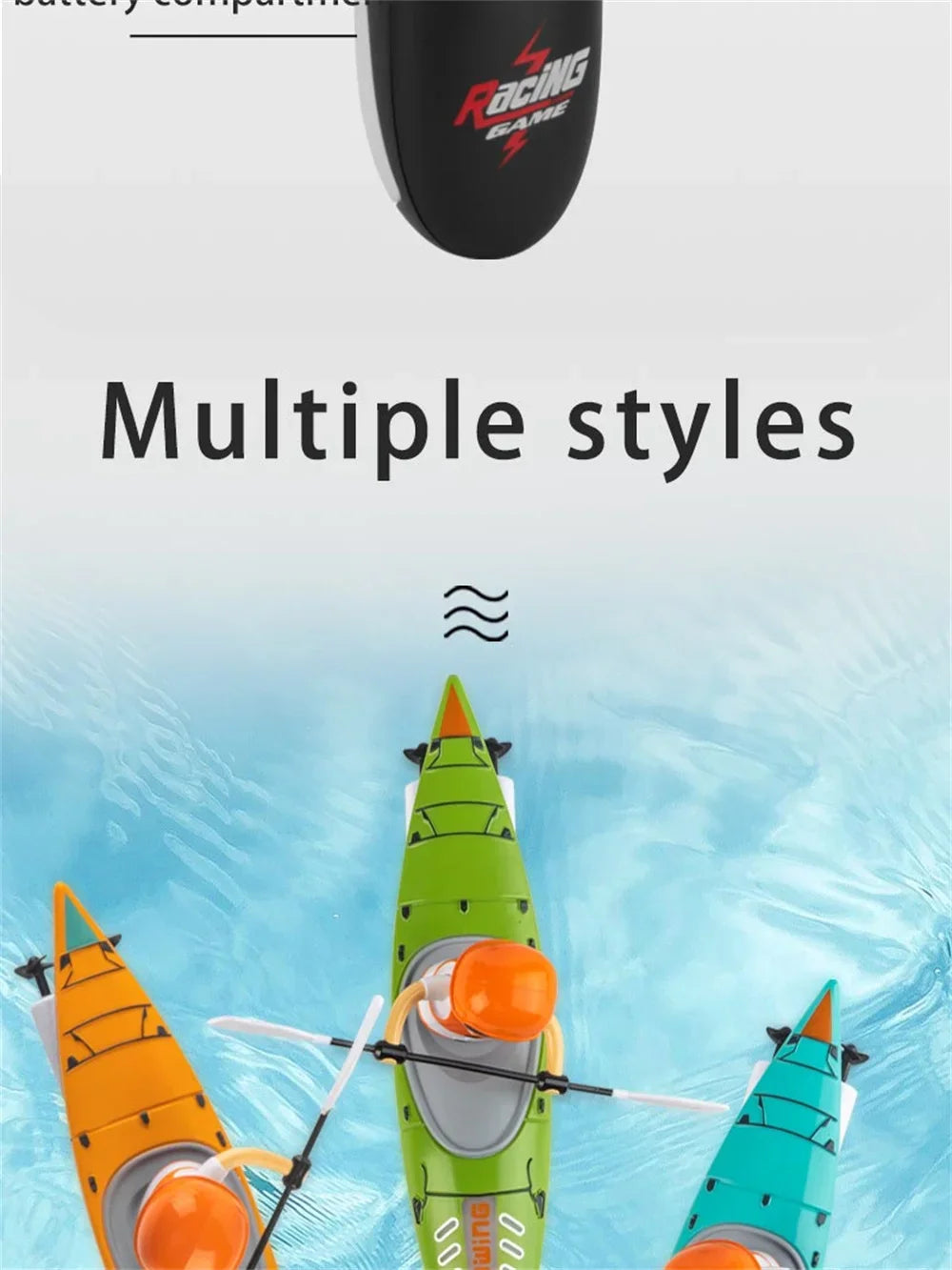 Rc Boat Kayak Racing Ship 2.4G Remote Control Rowing Boat Paddling Water Competition Games Summer Outdoor Toy for Boys Gift
