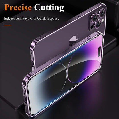 Luxury Light Aluminum Metal Frame For iPhone 13 14 Plus 15 16 Pro Max 16p Bumper Case Thin Alloy Protective Back Accessories