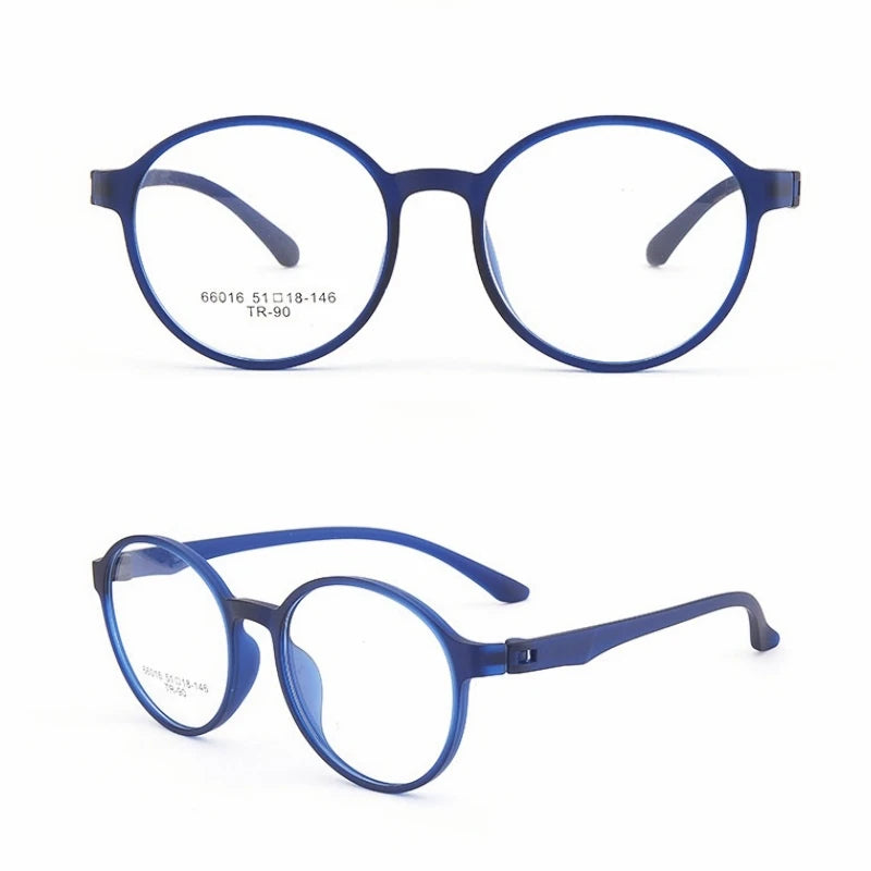 Lightweight Flexible Retro Round Plastic Eyeglasses Frames