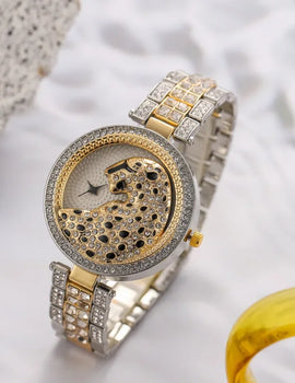 Leopard Head Women's Watches Diamonds Quartz Fashion Personality Ladies Jewelry Temperament Bracelet Watch