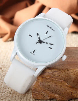 Silicone Strap Jelly Simple Fashion Quartz Watch for Women Men Ladies Lovers Watch Black White Couple Watch