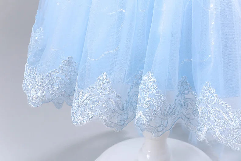 Princess Dress for Girls Elegant Long Tulle Gown  Flower Girl Wedding Dress, Birthday Party Gown, Pageant Costume