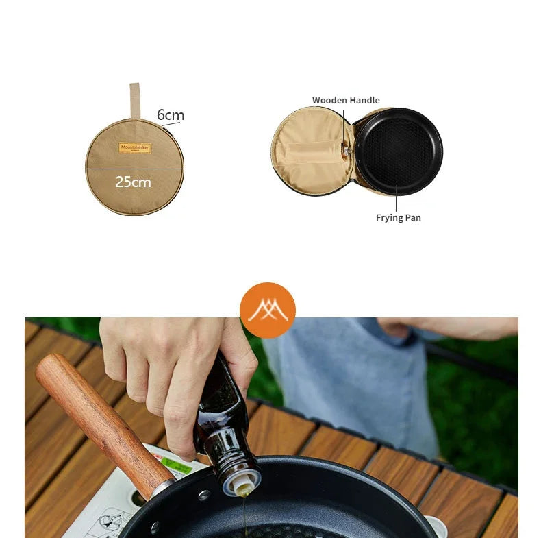 Outdoor Camping Non-stick Frying Pan Breakfast Pancake Pot  Stainless Steel Cooking Food Induction Cooker Fry Pan