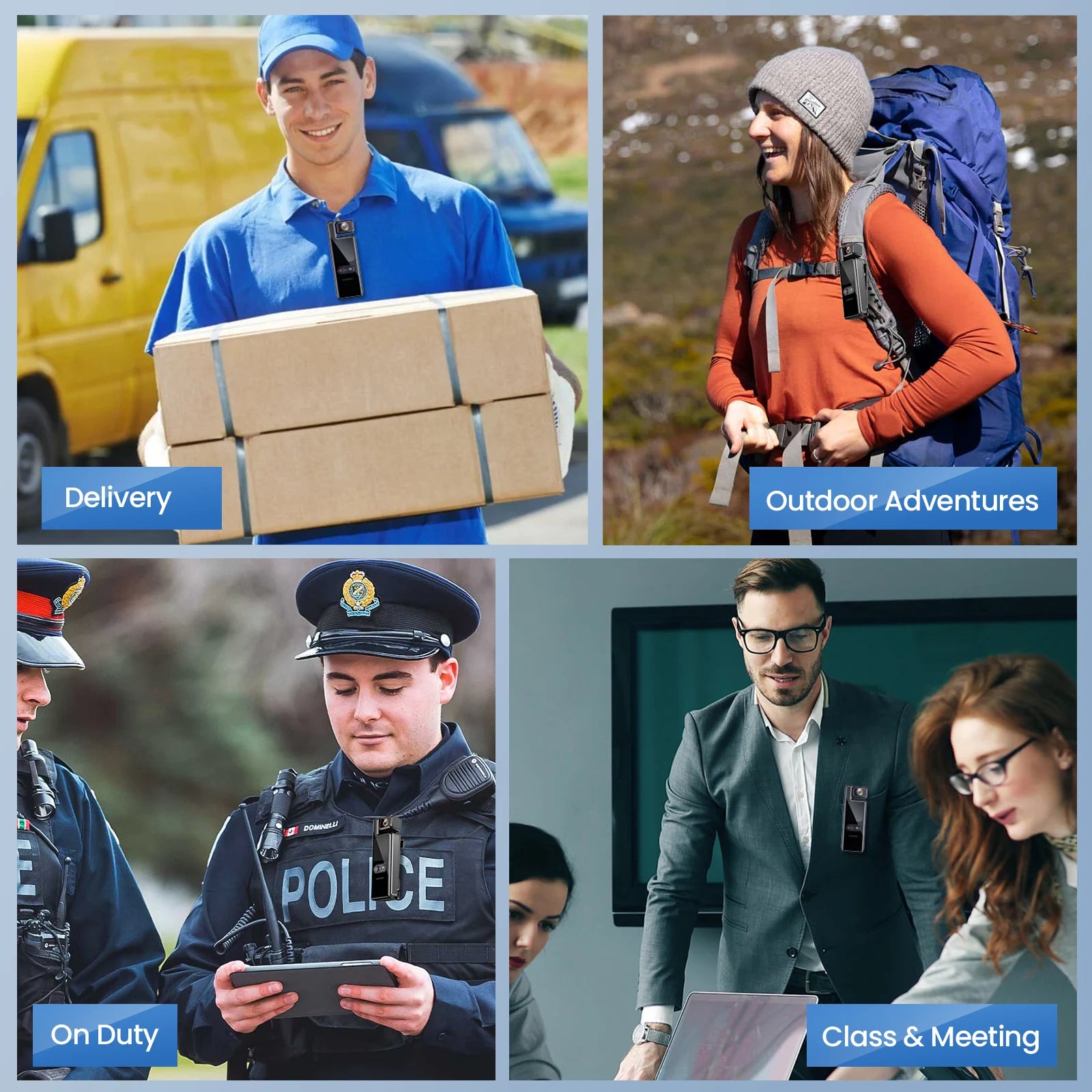 4K Pocket Action Camera Touchscreen Zoom Bodycam with EIS Waterproof Cam Vlogging Recording 180° Rotatable Sports Video Camera