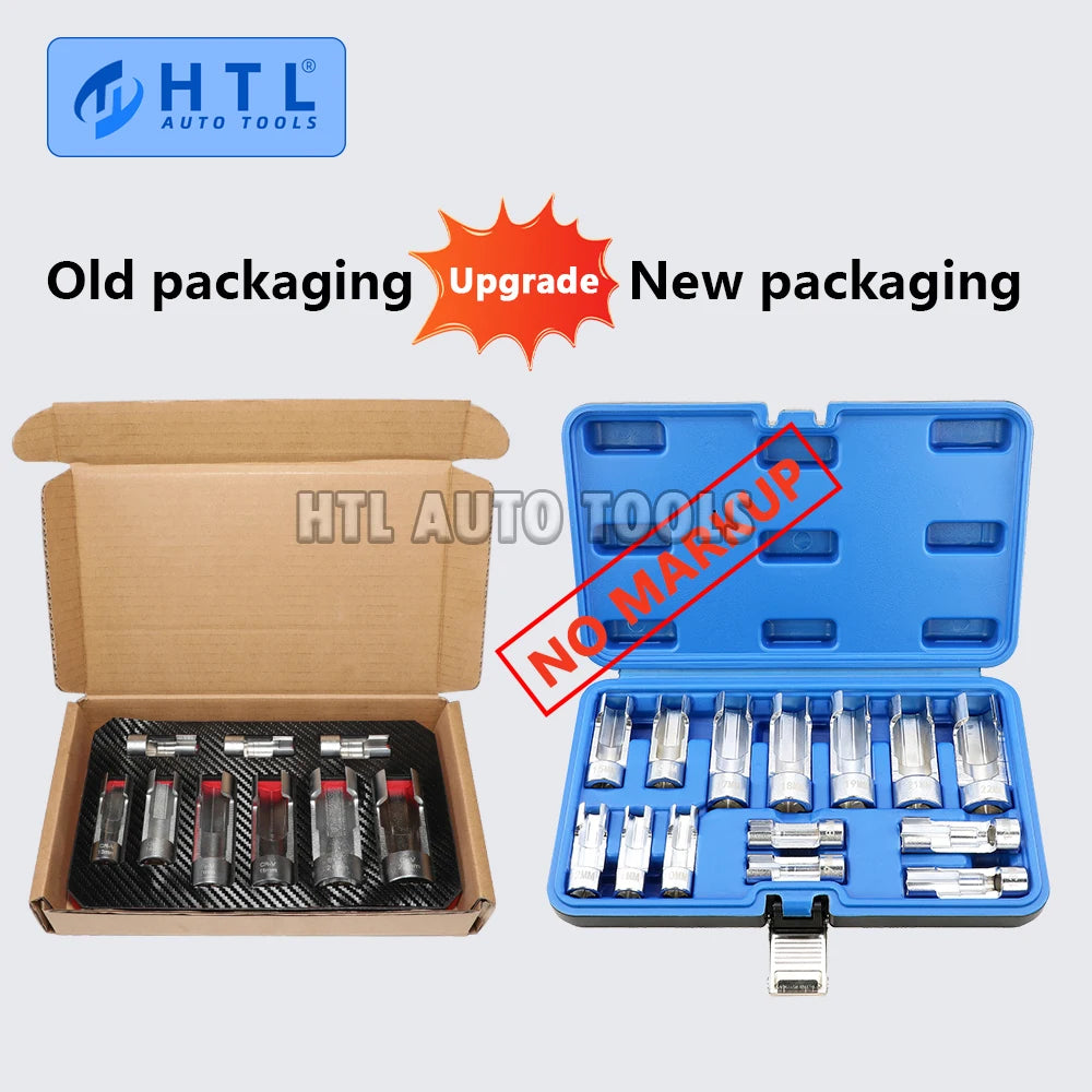 14Pcs/set 8mm To 22mm 3/8" 1/2" Fuel Line Socket Wrench Union Nut Socket Open Oil Pipe Removal Sleeve Car Repairing Tools