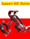 Metal Motorcycle Bike Phone Holder Aluminum Alloy Anti-slip Bracket GPS Clip Universal Bicycle Stand Support for All Smartphones
