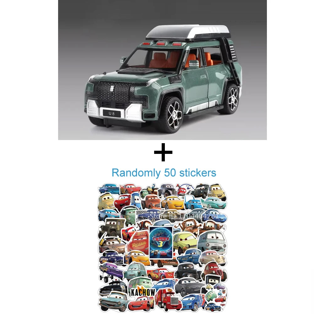 1:24 BYD Looks Up At U8 Toys Car Diecast Alloy Models Sound Light Doors Opened Front Wheel Steering Vehices s Festival Gifts