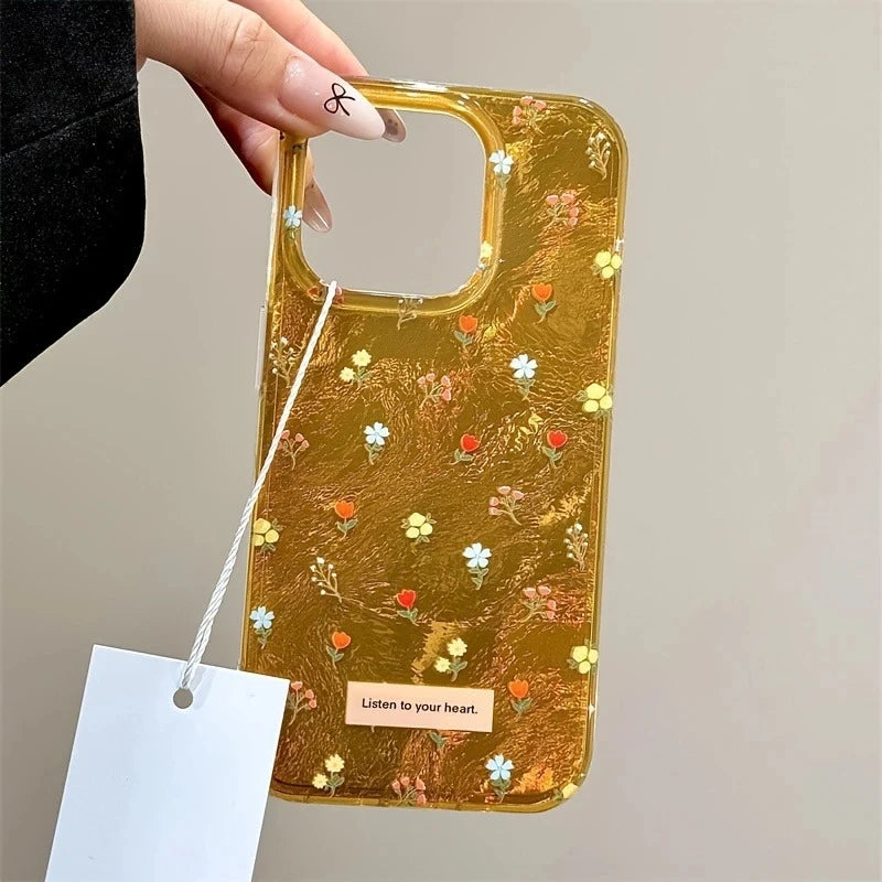 Perforated Vortex Shell IMD Retro Small Flower Case For iPhone 17 Air 16 15 14 Shockproof Cover