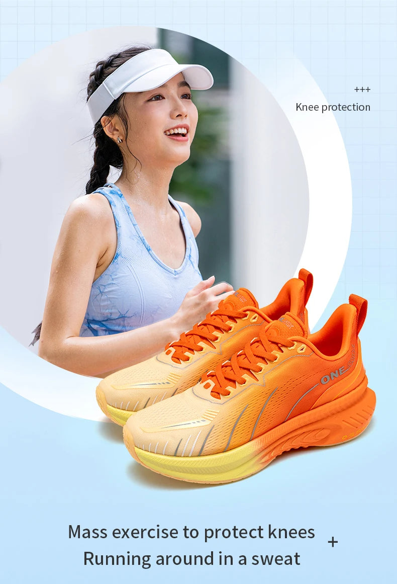 Cushioning Running Shoes For Men Suitable Heavy Runners Lace Up Sports Women Non-slip Outdoor Athletic Male Sneakers