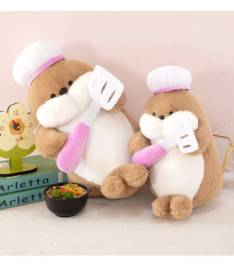 50cm Kawaii Plush Toy Stuffed Doll Anime Chef Seal Cute Large Animal Doll Kids Birthday Gift for Children Plushie Toy