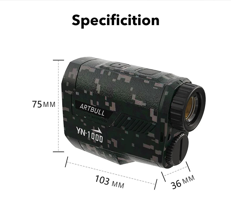 6X Golf Laser Rangefinder 1000m With Slope Compensation And Flag Lock