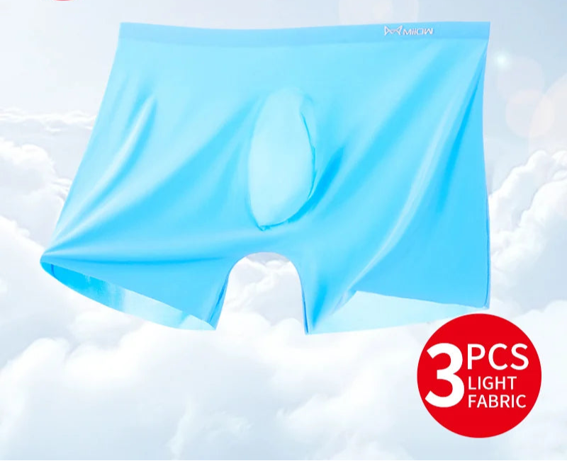 3-Pack Seamless Ice Silk Boxers for Men – Graphene Comfort