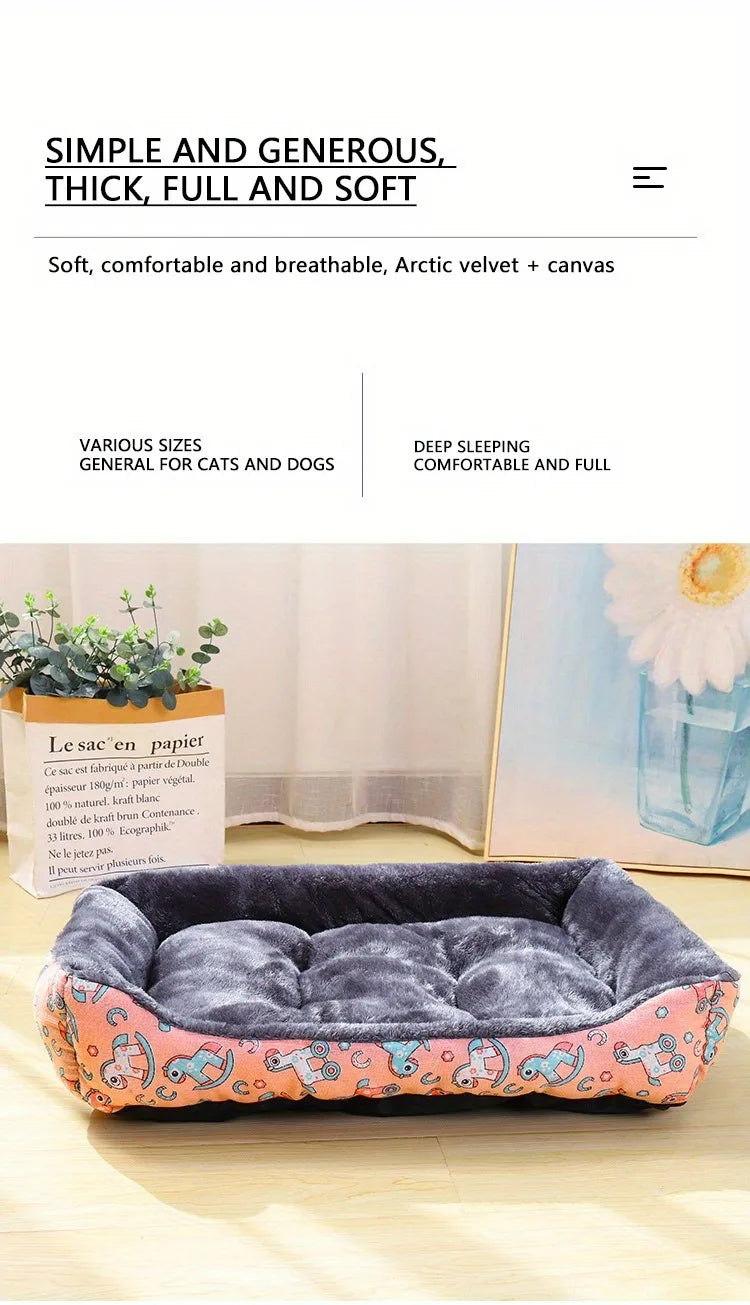 Animal Print Dog Sofa Bed Pet Mat