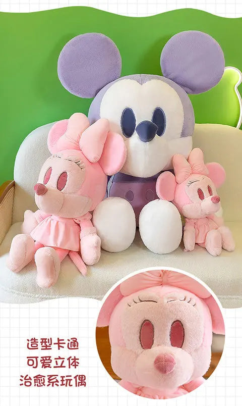 Kawaii Mickey Minnie Plush Toy Couple Doll Stuffed Dolls Animal Kids Birthday Gift for Girls Soft Cuddly Pillow Pal Wholesale
