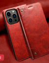 Flip Leather Wallet Phone Case for iPhone 16 15 Pro Max 16E 14 Plus with Magnetic Card Slot Holder Cover