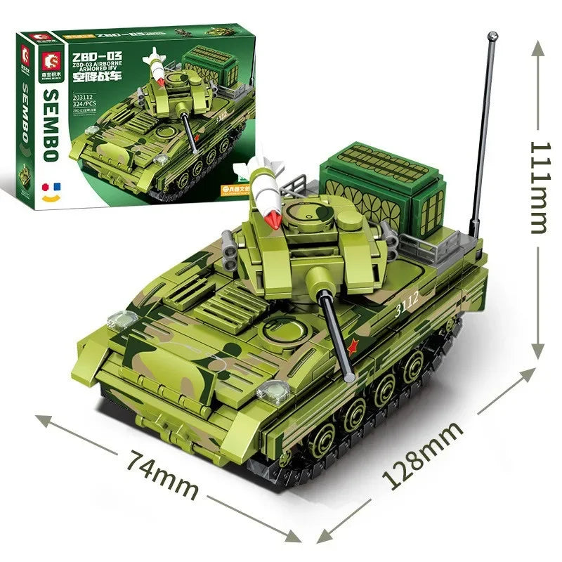 Blocks Chinese military tank chariot Model action figure social games s toys boy birthday gift room decoration ornament