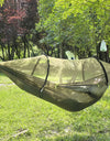 Portable Outdoor Camping Hammock with Mosquito Net and Canopy High Strength Parachute- Fabric Hanging Bed Hunting Sleeping Swing