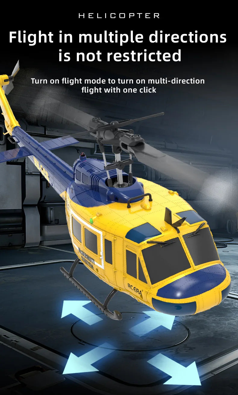 Uh-1 Huey Simulation 3d Six Way Aileron Free Reverse Flying Stunt Helicopter Electric Remote-Controlled Aircraft Model Toy