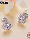 1.0 Ct Diamond Moissanite Wedding Stud Earrings For Women 925 Silver Sterling Snowflake Earring