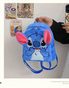 Disney Plush Backpack Ins Japanese Blue Stitch Funny Cartoon Large-Capacity Student Backpack Kindergarten Bag