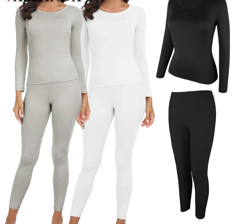 Long Johns Thermal Underwear for Women Base Layer Cold Weather Top Bottom Ultra-Soft Underwear Set