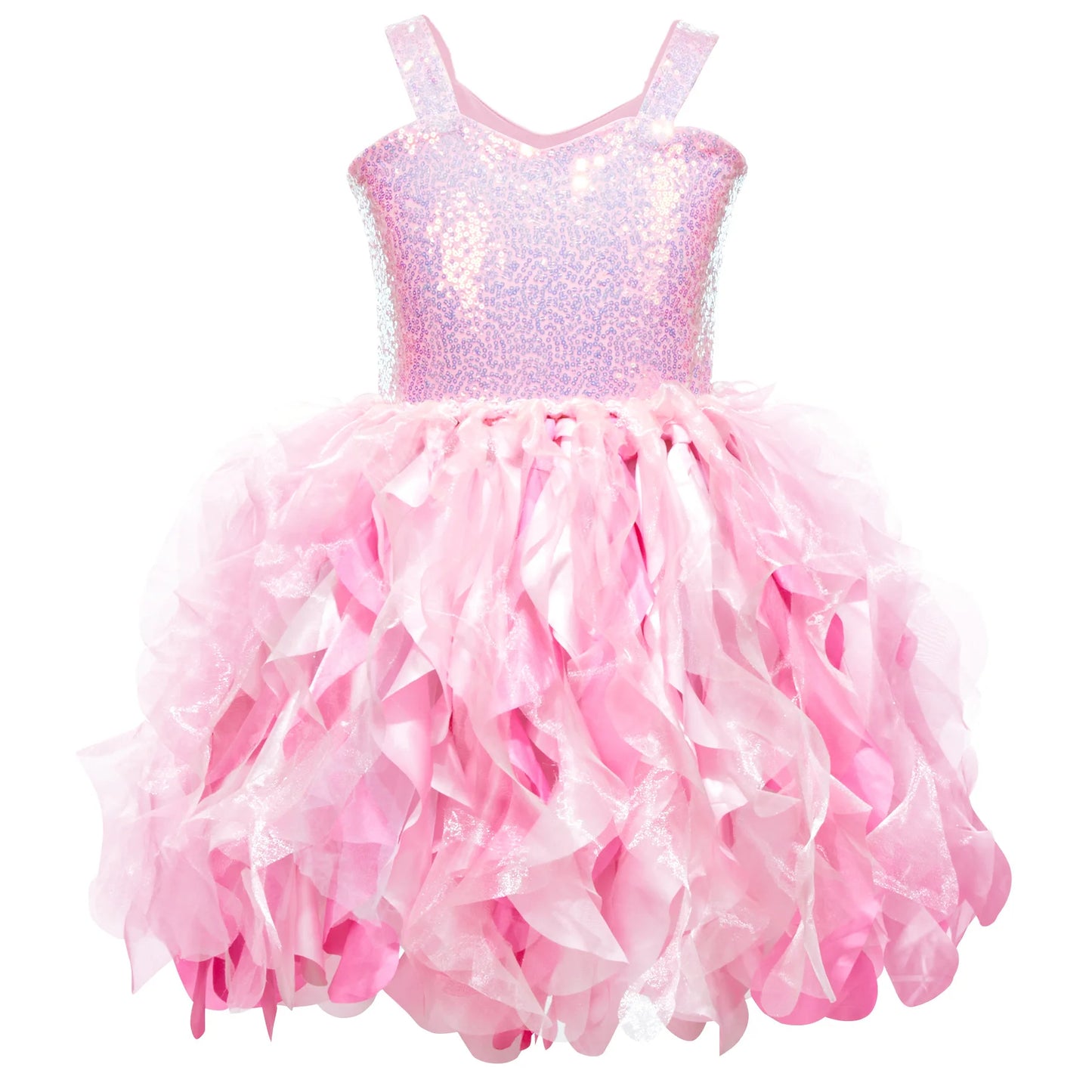 Sequin Pageant Dress with Spiral Hem Birthday Party Gown