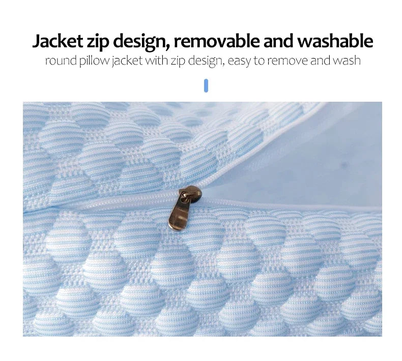 Round Neck Pillow Roll Cervical Support Pillows Neck Pain Relief Cylinder Bolster Pillows with Removable Washable Cove for Chair
