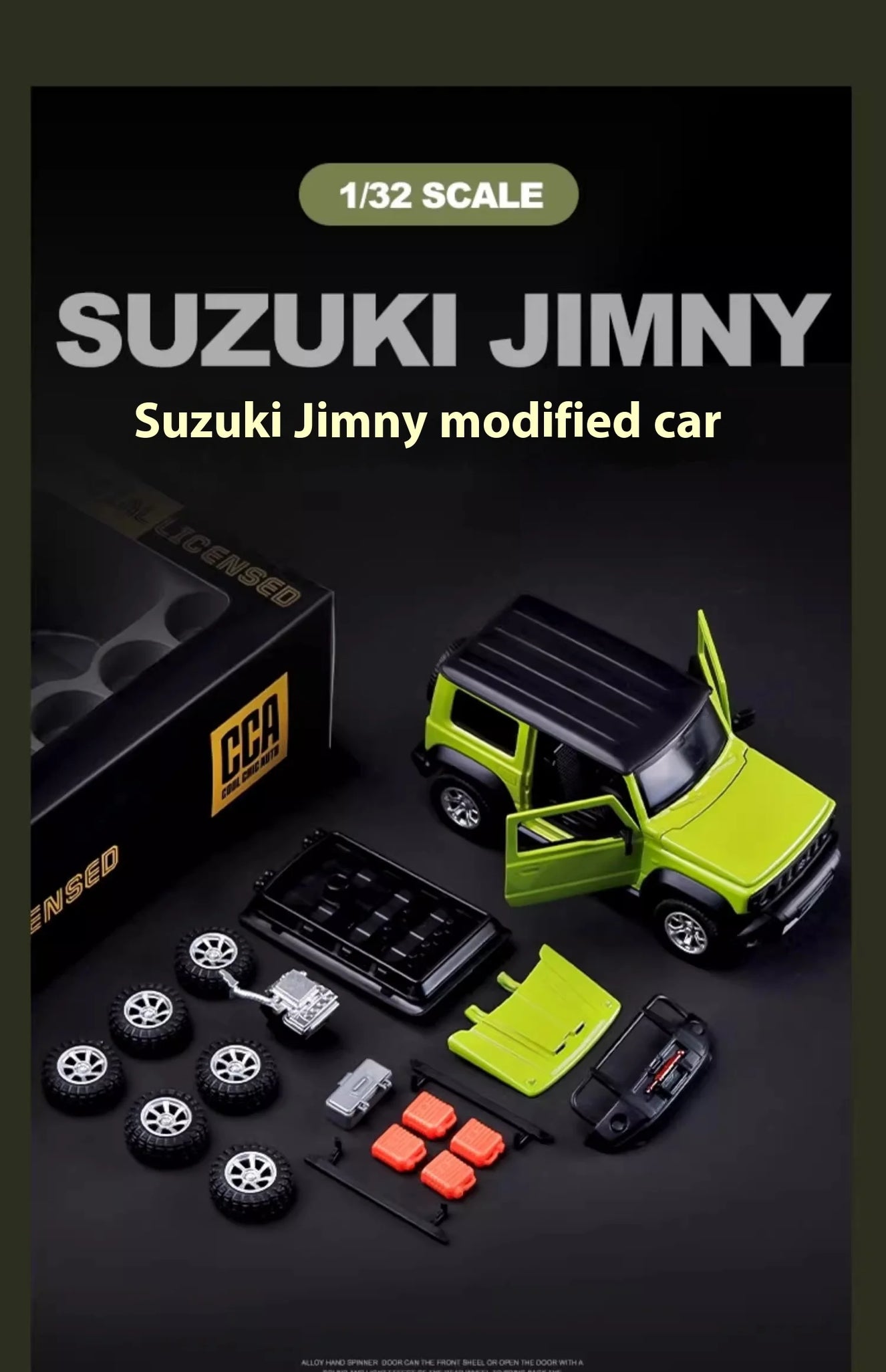 CCA 1:32 Suzuki Jimny Assembly Edition Alloy Diecast Model Assemble Car Toy Ornaments Decorative Trendy Ornament