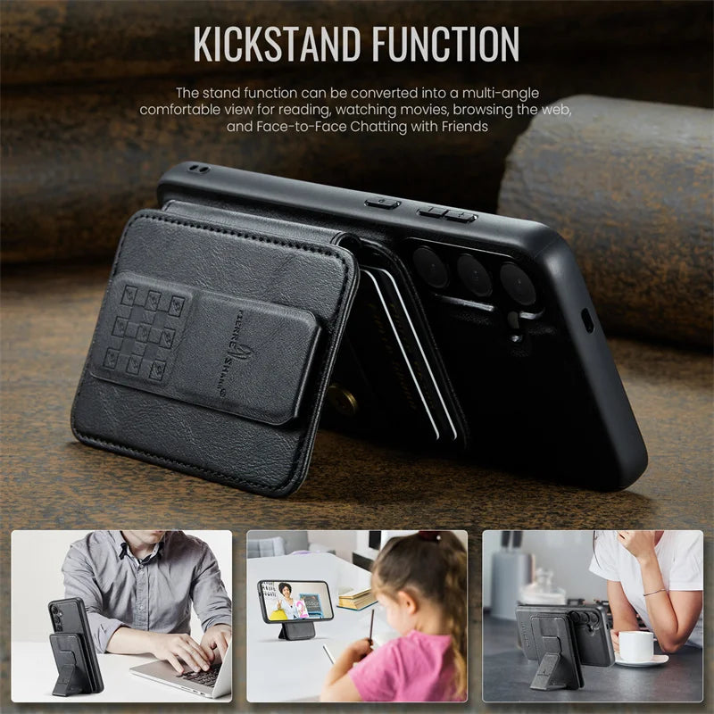 2 in 1Detachable Blocking Wrist strap Card Slot Wallet Case For Samsung Galaxy S 24 25 22 23 Ultra FE Plus  Phone Case