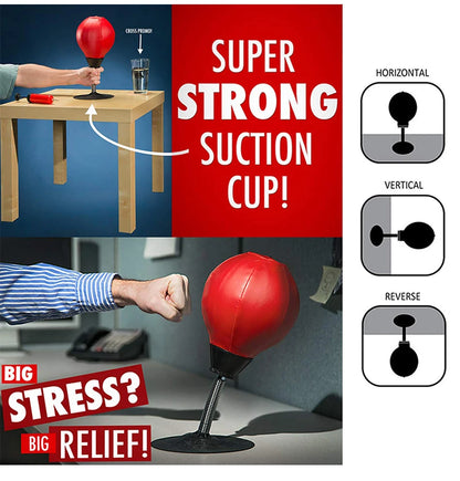 Stress Buster Desktop Punching Bag With Suctions PU Inflatable Stress Relief Boxing Ball Muay Tai MMA Exercise Sports Equipment