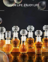 50ml 100ml 6pcs 12pcs Whisky Glass Liquor Bottle French Carved For Alcohol Wedding Gifts Wine Mini Container Storage Favour Set