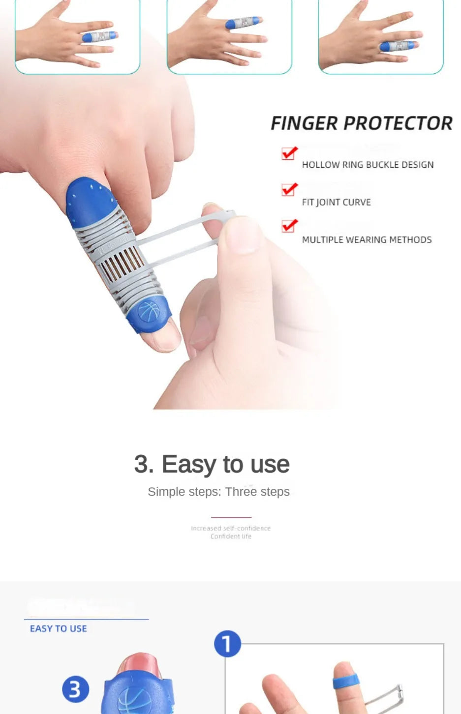 1 Pcs Finger Splint Brace Hollow Out Type Finger Brace Sleeve for Basketball Sports Decrease Pressure Finger Support Tape