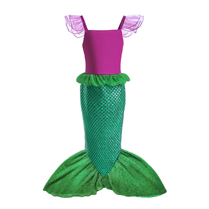 Ariel Little Mermaid Costume Party Dress Halloween Cosplay Princess Ariel Dress Birthday Clothes Disguise