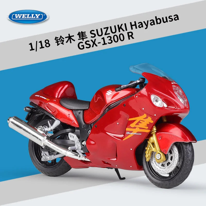 Diecast Suzuki Hayabusa GSX1300R Motorcycle Model 1 to 18 Scale