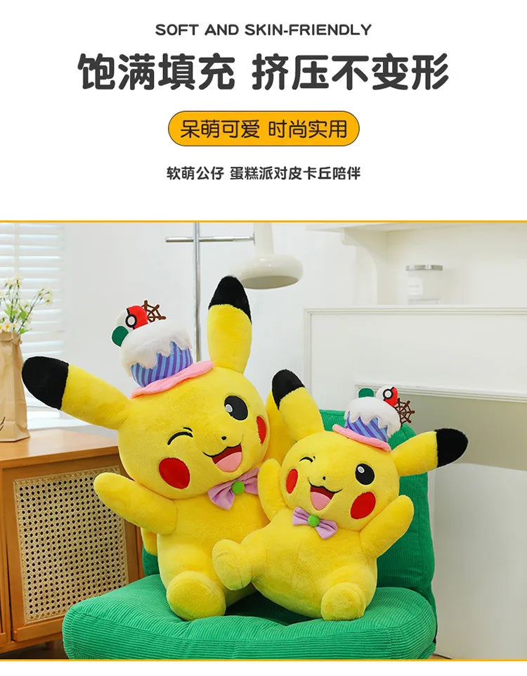 60cm Pokemon Kawaii Pikachu Plush Toy Anime Stuffed Doll Large Pillow Kids Birthday Xmas Gift Pokemon Cake Plushie Arcade
