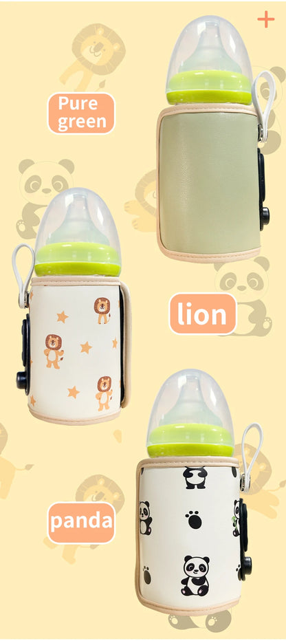 USB baby bottle insulation cover 6 levels of adjustment leather material baby water cup insulation cover suitable most bottles