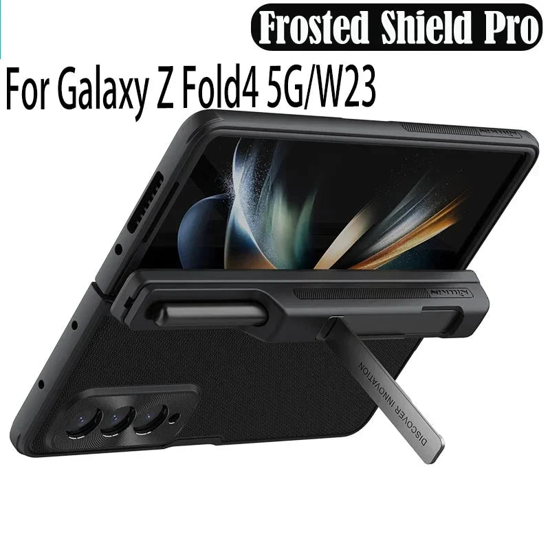 For Samsung Galaxy Z Fold 4 5G Case Frosted Shield TPU PC Folding Cover For Samsung W23 /Z Fold4 With S Pen Slot holder