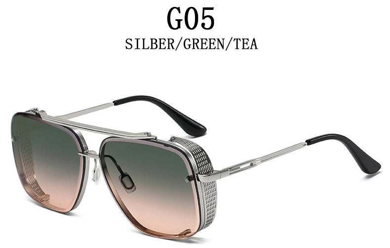 Vintage Steampunk Square Sunglasses With UV400 Protection
