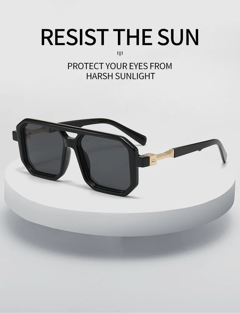 Vintage Square Sunglasses With UV400 Protection