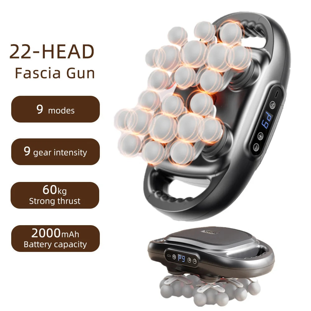 22-Head Fascia  High-Frequency Vibration Body Massage  Back and Waist Massager Neck Shoulder Massager Muscle masajeador