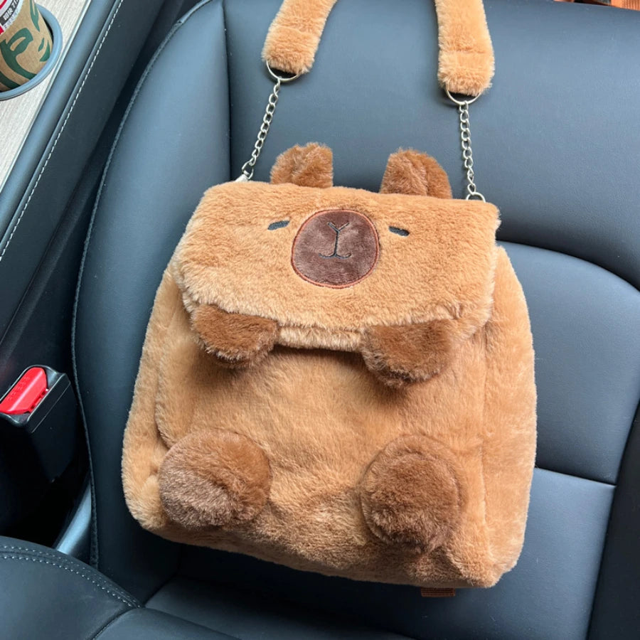 Kawaii Capybara Plush Backpack Soft Shoulder Bag