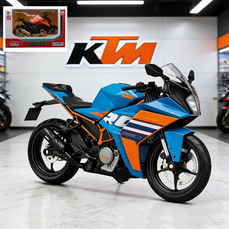 Diecast KTM RC 390 Racing Motorcycle Model 1 to 12 Scale
